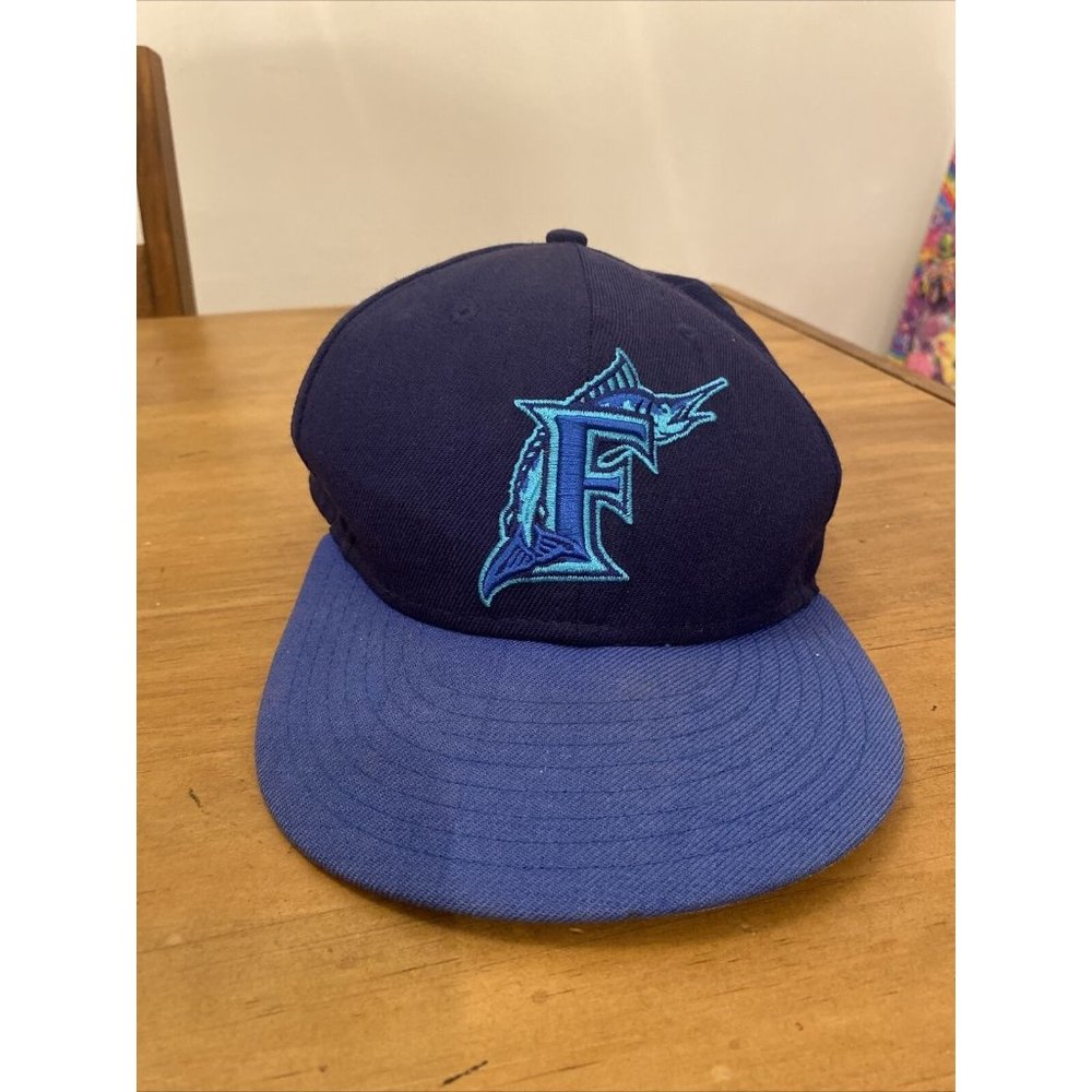 Florida Marlins New Era 5950 Baseball Hat Navy/Teal 7 1/4
